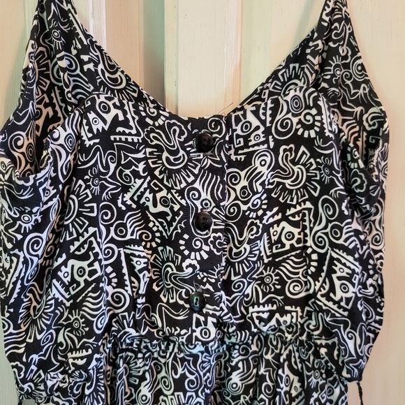 Vintage 90s Positive Attitude Black White Tank Dress - Picture 4 of 6